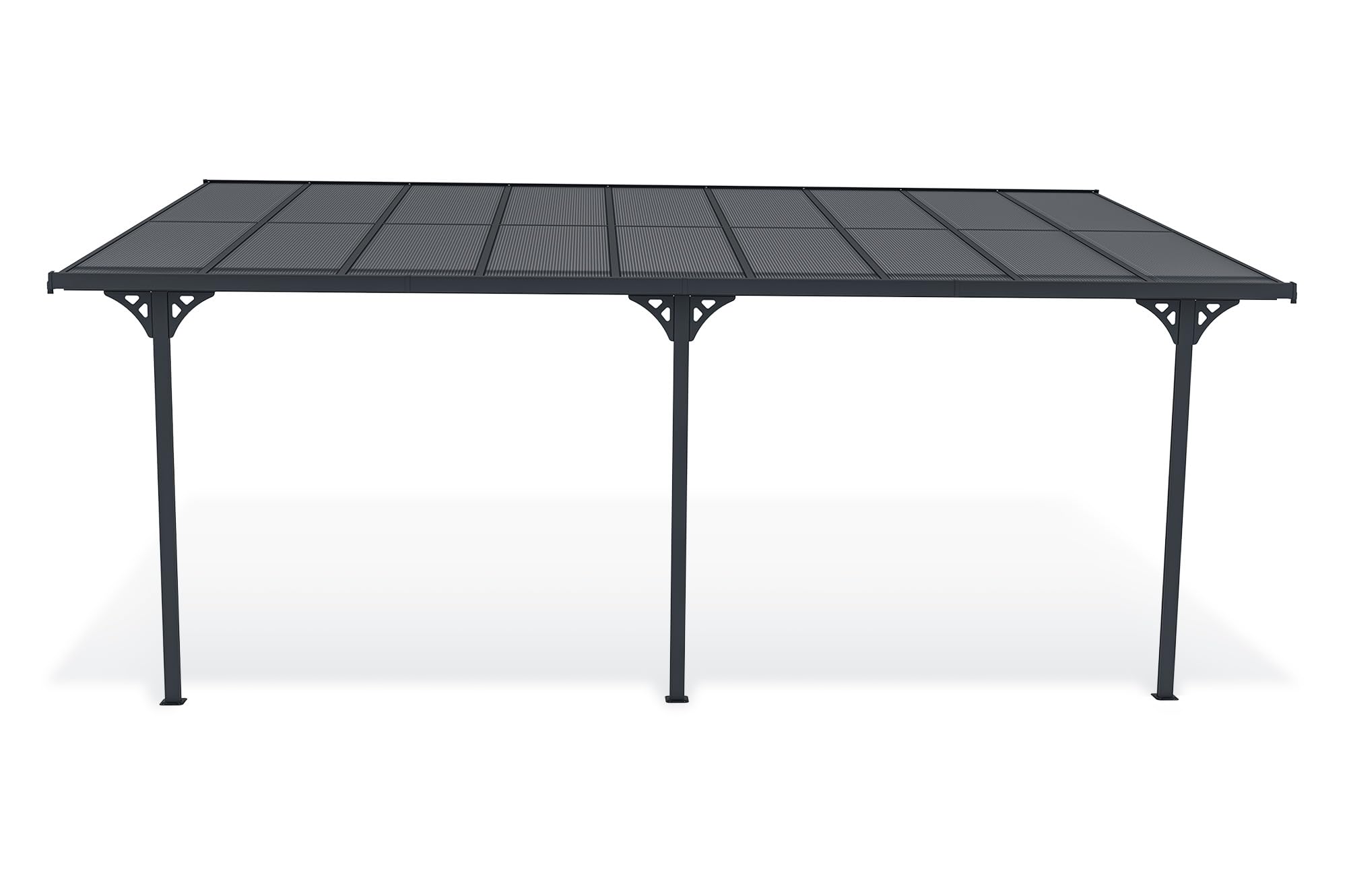 KLEO Carport Pergola Addossata 5,5x3m Alluminio Grigio 16,5m²