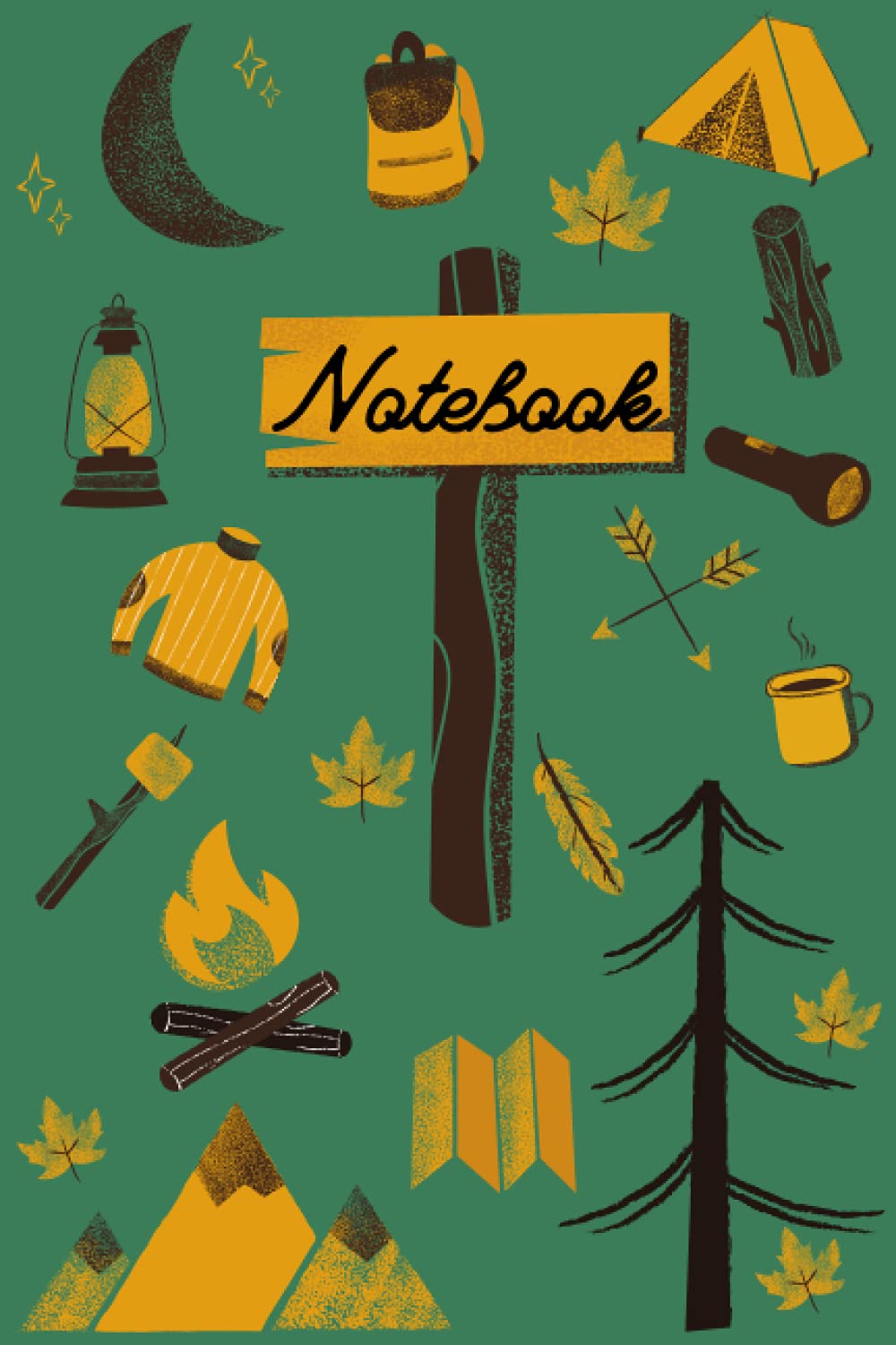 Notebook: Camping Theme Blank Lined Notebook