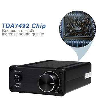 Amazon.co.jp: SMSL SA50 50Wx2 TDA7492 D級アンプ+電源
