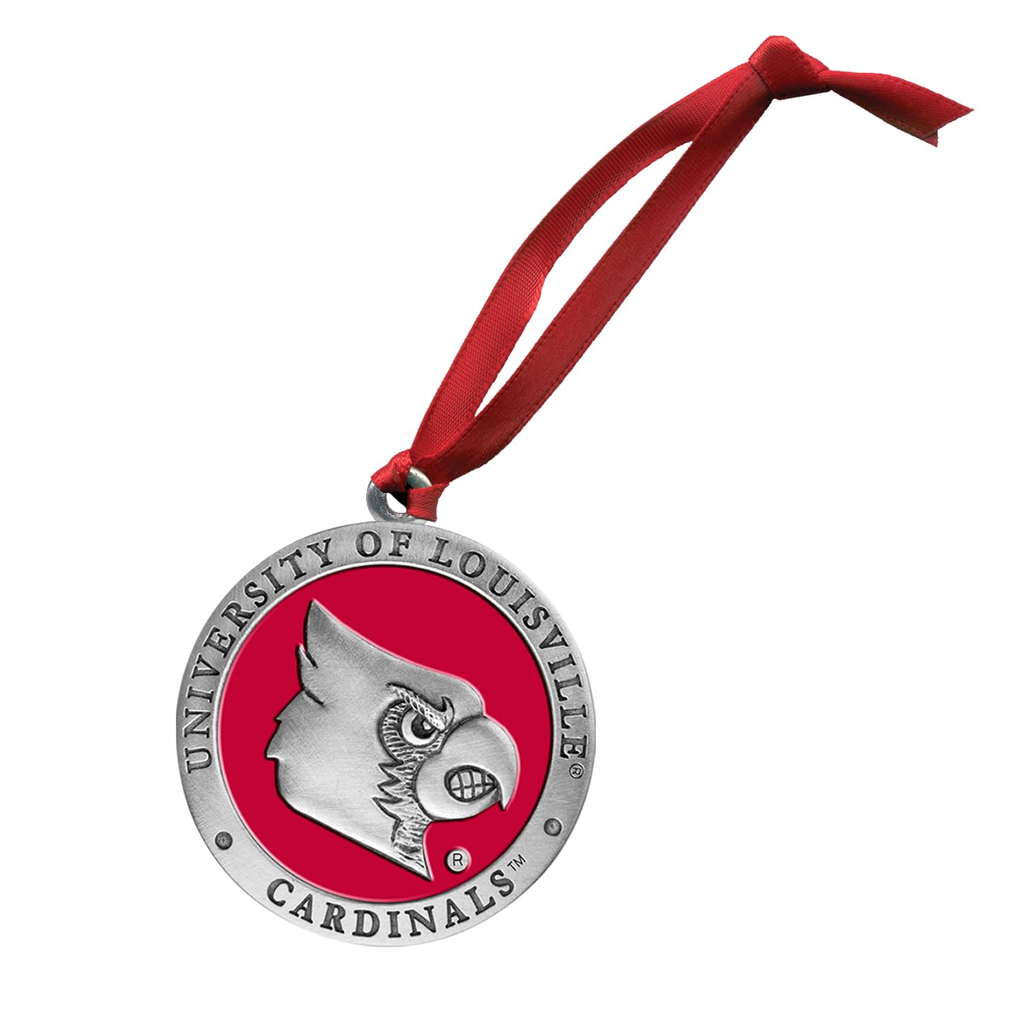 Louisville Ornament Non-Dated | Hand-Sculpted Christmas Tree Ornament | Intricately Crafted Metal Pewter Alma Mater Inlay