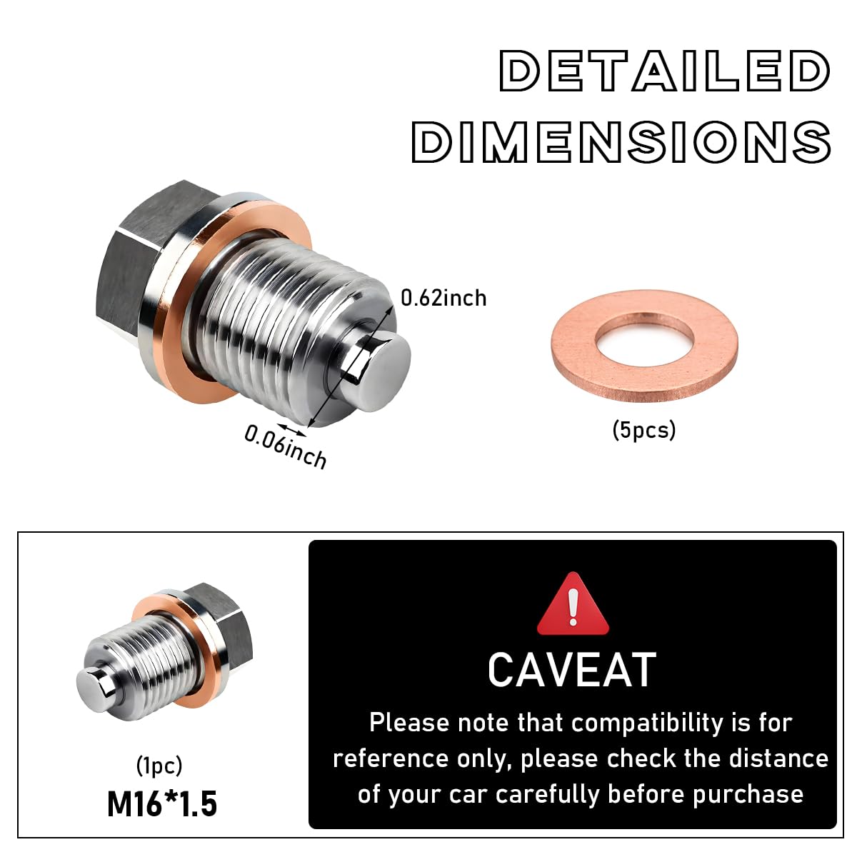 Oil Drain Bolt Aluminum Alloy Sump Drain Nut Bolt Heavy Duty Oil Plug Magnetic Oil Drain Plug Bolt Screw For Car Piemy I.126263198