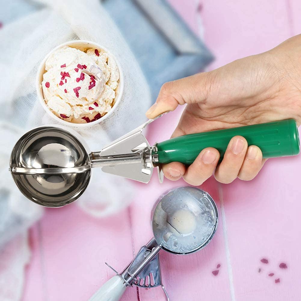 Cucchiaio gelato, Manico antiscivolo per impugnatura comoda, Acciaio inox alimentare, 9 colori disponibili, Ideale per gelateria caffetteria casa