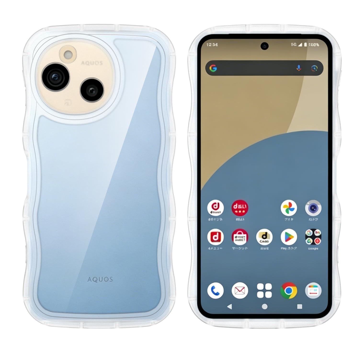 【Newnugds】AQUOS sense10/sense9 ケース 韓国 おしゃれ シンプル 波状エッジ AQUOS sense10/sense9 SH-53F SH-M33 SH-53E SHG14 SH-M29 ソフト TPU うねうね 純透明 創意 超軽量 薄型 スマホケース 黄ばみなし 指紋防止 擦り傷防止 全面保護 衝撃吸収 ワイヤレス充電対応 ストラップホール付き(クリア)
