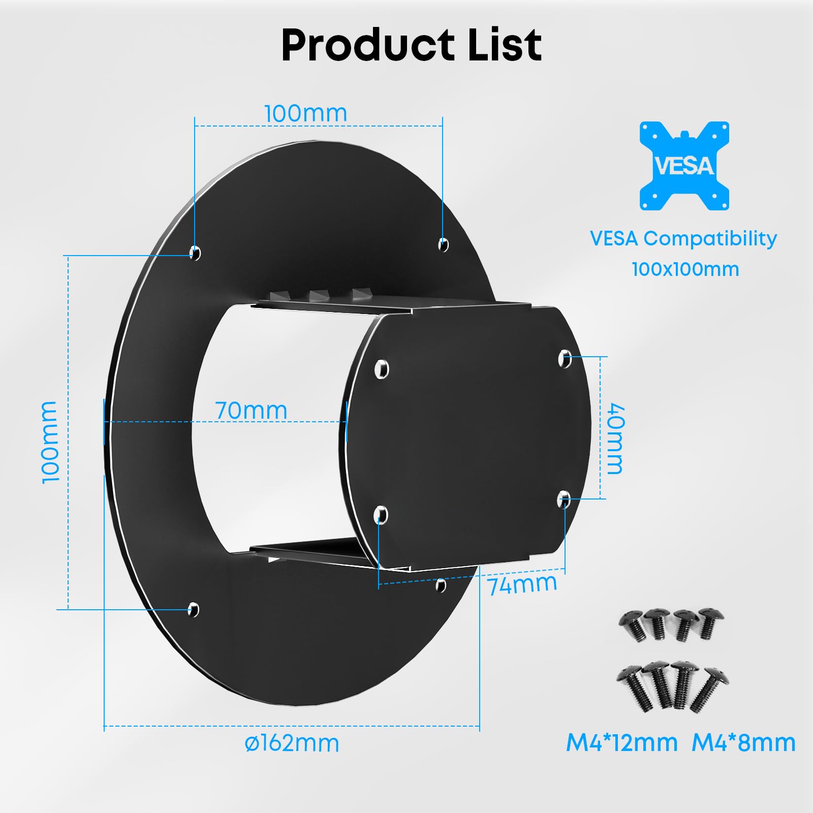 PUTORSEN Montior Supporto per piastra adattatore VESA compatibile con Samsung Odyssey G9, Neo G9, CRG9, CHG9, CHG90, VESA 100x100, nero