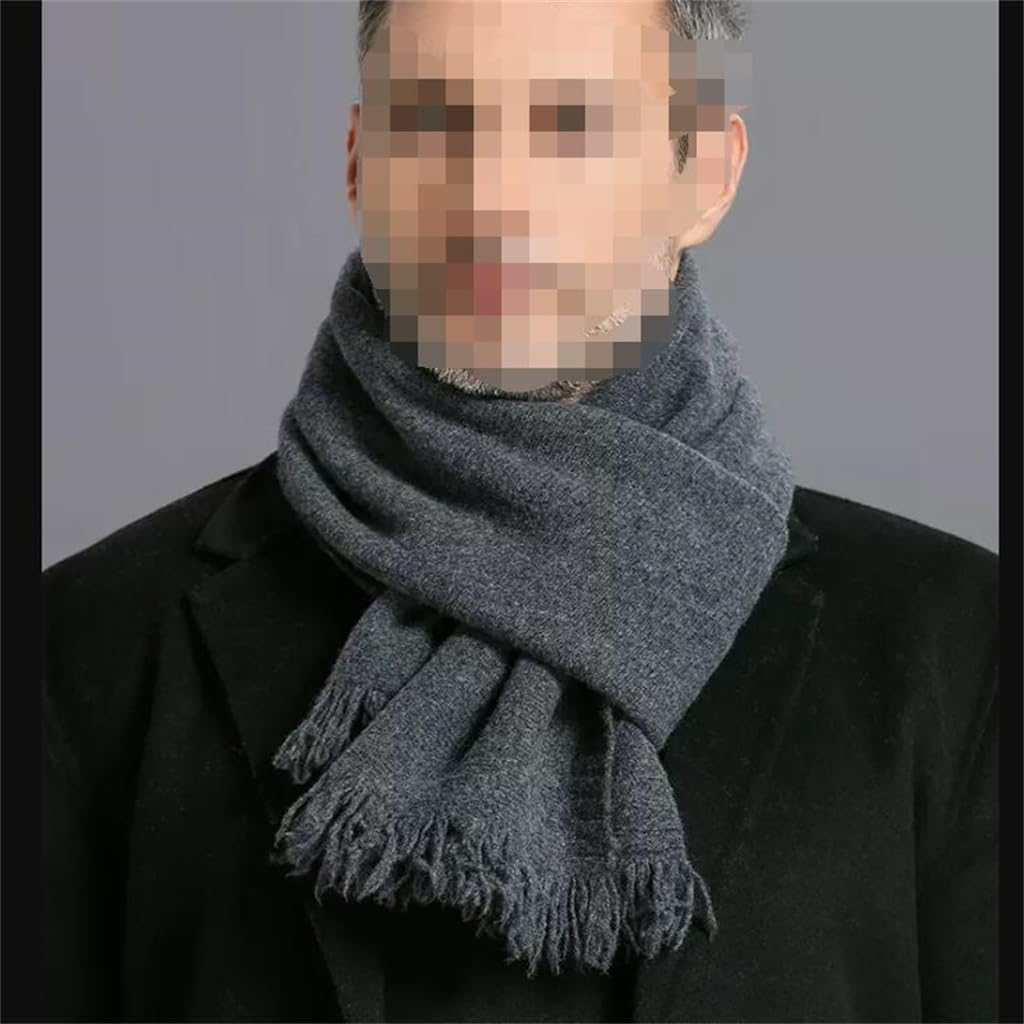 JSEIAJB Business Versatile Warm Gift Wool Scarf Men's Winter Long