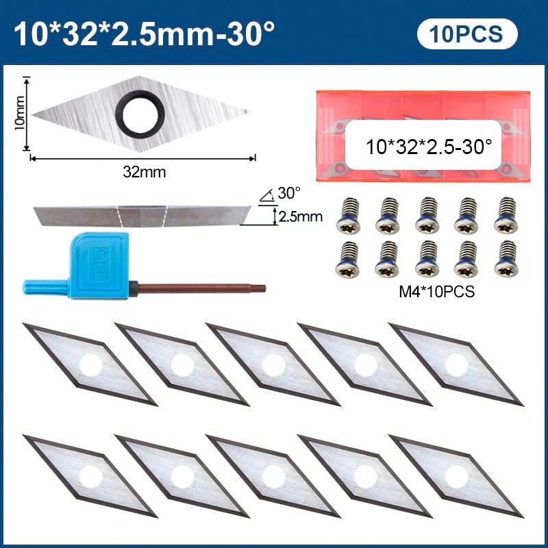10 piezas de insertos de carburo de diamante 10x32 mm miniatura 2