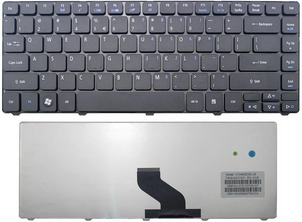 New Laptop Keyboard Replacement for Acer Aspire ZQH ZQ8A ZQ1 AEZQ1R00210 V104646AS3 US Black Color