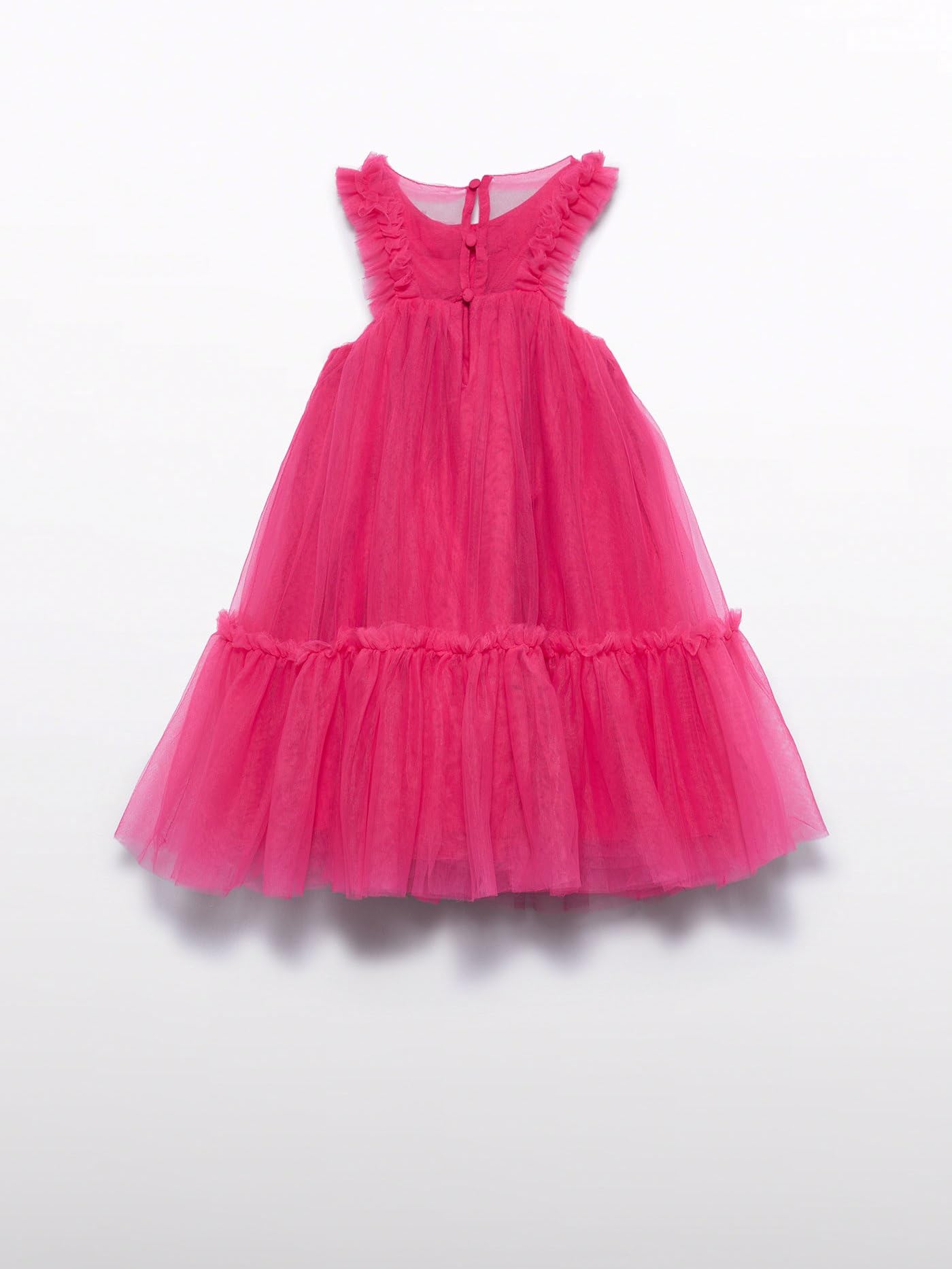 ABEL & Lula Vestido Tul Volantes para niña Fucsia