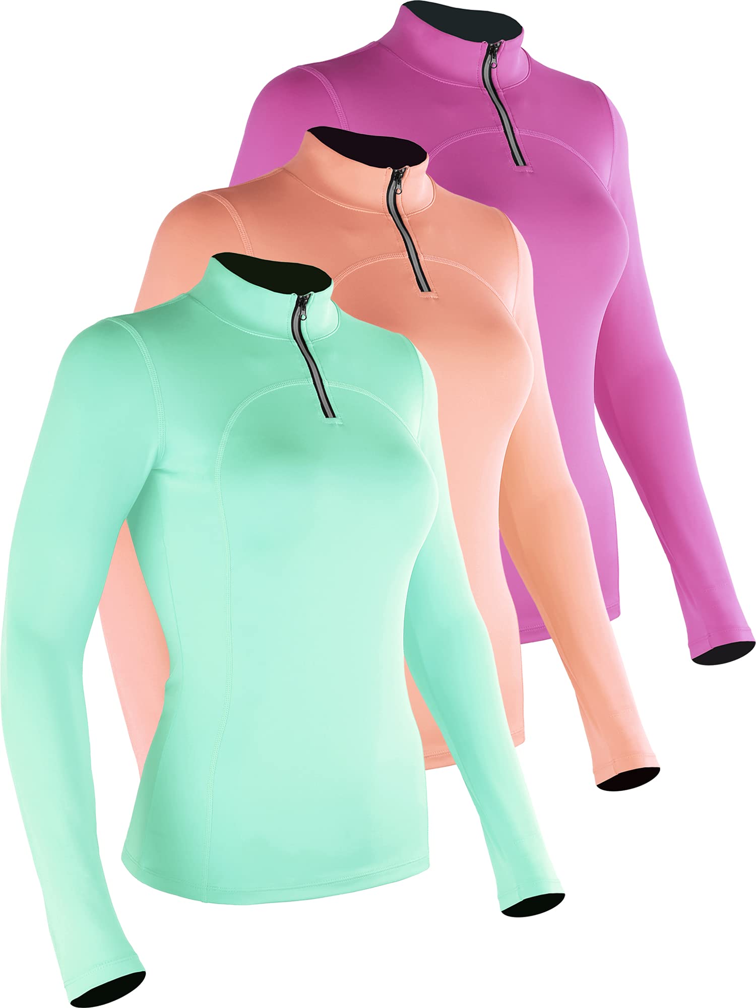 CADMUS Women's Compression Long Sleeve Shirts for Hiking Running Dry Fit Tights