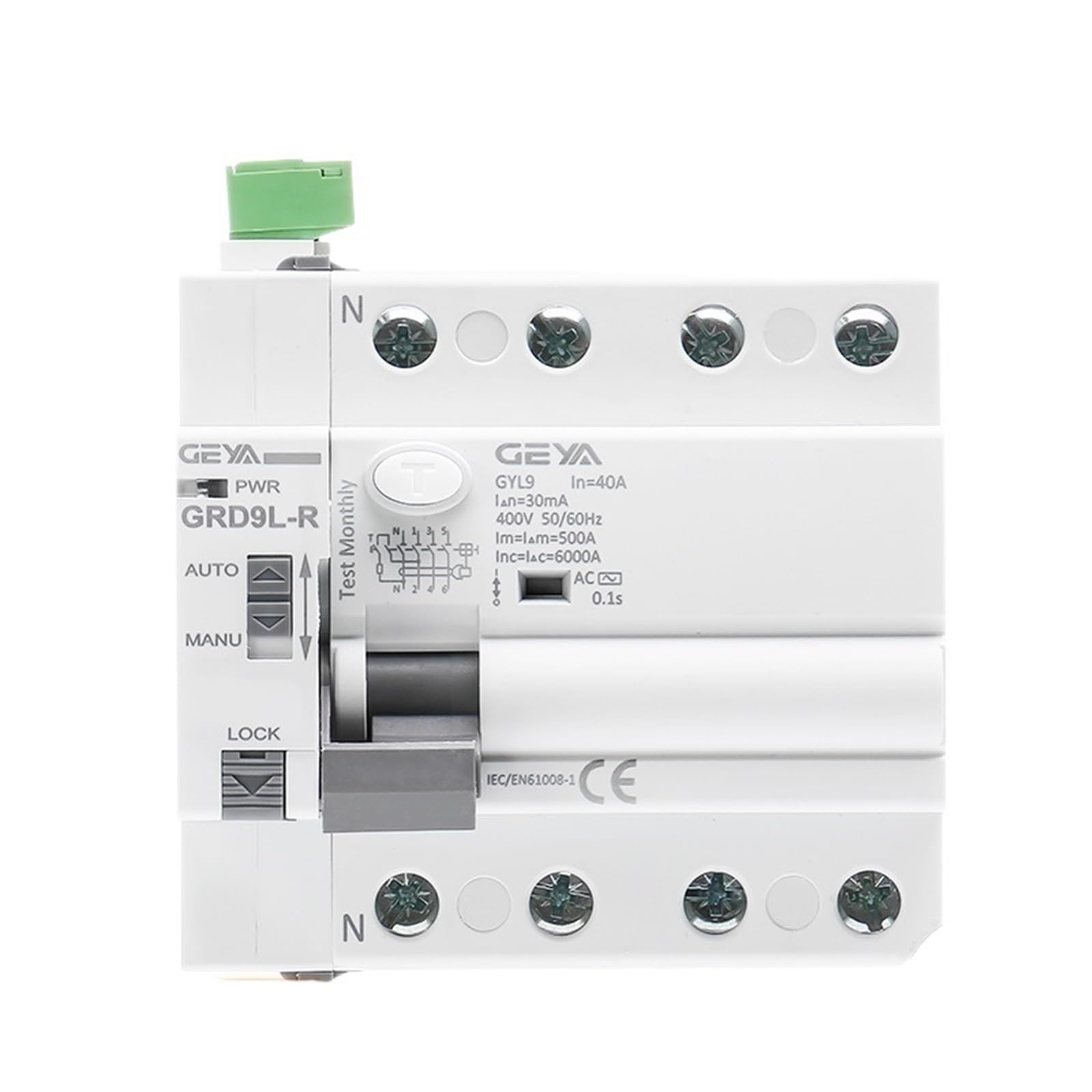 Disjoncteur différentiel RCCB 4P 40A 100mA avec réenclencheur automatique GRD9L smart