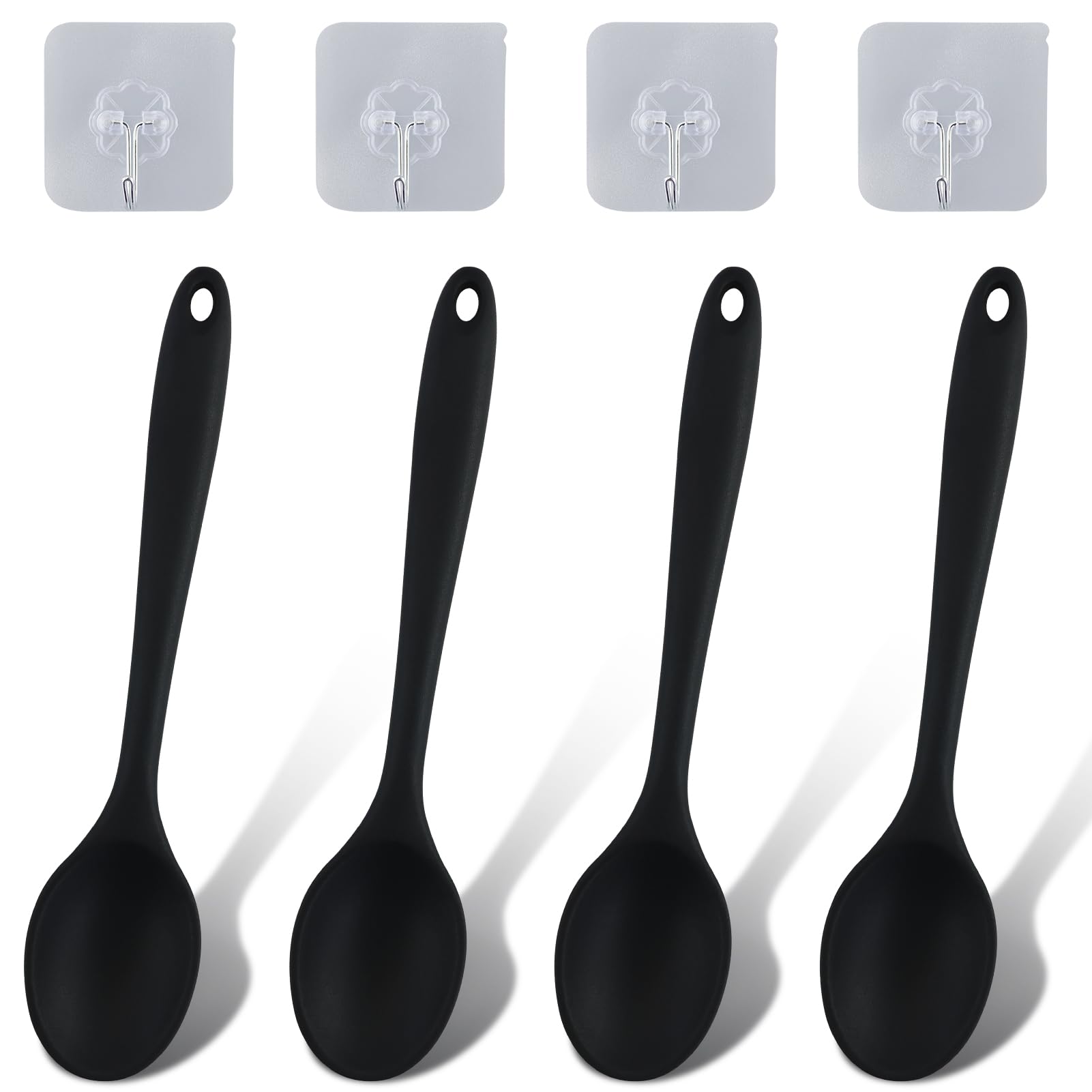 Set 3 Cucchiai In Silicone Con Ganci - Antiaderenti Per Cucina