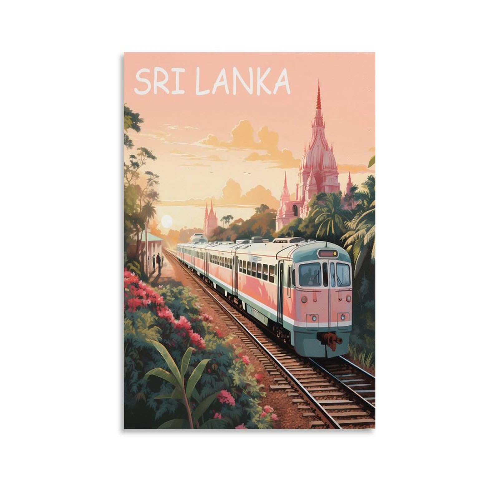 Javon Unframe-Style Sri Lanka Vintage Travel Posters 20X30inch(50X75cm) Canvas Art Poster And Wall Art Picture Print Bedroom Decor