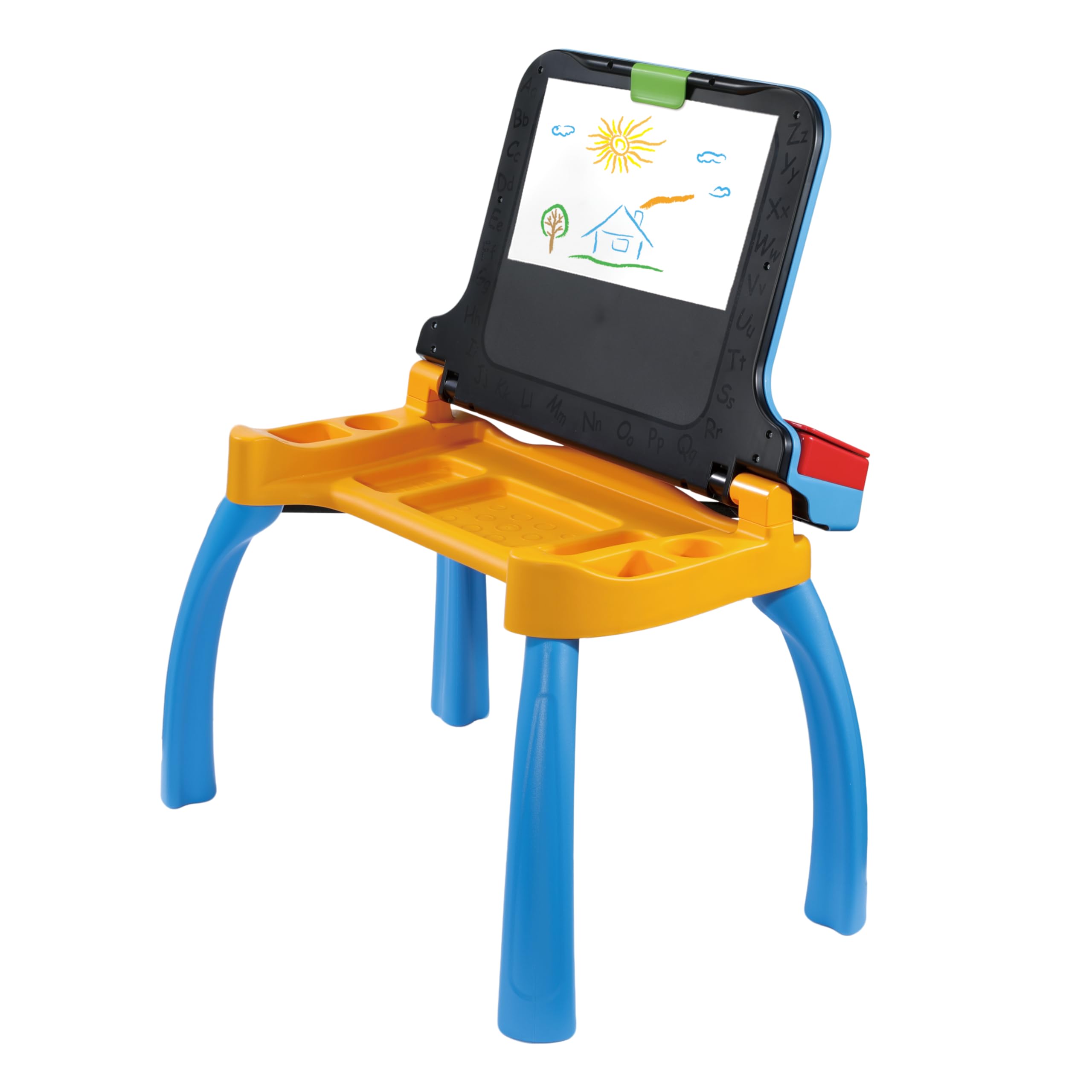 VTech - Magi Bureau Interactif et Musical 6 en 1 - Bureau Enfant avec Tabouret - Table de Jeux Éducative, Chevalet à Dessin et Tableau Noir à Craie - Cadeau Enfant Dès 3 Ans - Contenu en Français
