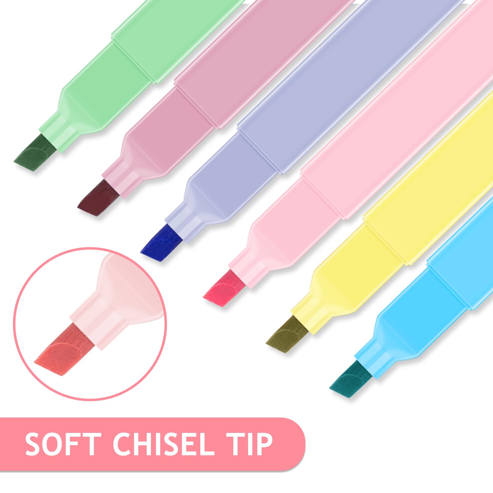 Aesthetic Pastel Highlighters - 20 Colors Cute Highlighter Bible Pens No Bleed With Soft Chisel Tip,Candy Colors Aesthetic Pens Markers Kawaii Stationary For Student Aesthetic School Supplies
