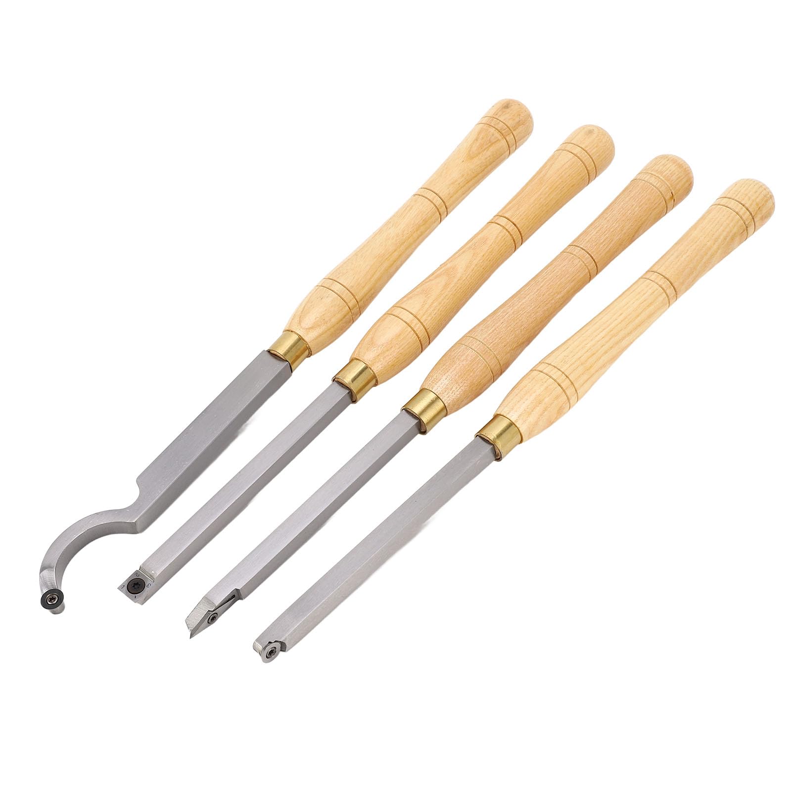4Pcs Wood Lathe Chisel Set Handheld Accurate Stable Cutting Lathe Turning Tool for Woodworking Carbide Are Highly to Them for Use Wear Long Lasting Can Extended Without