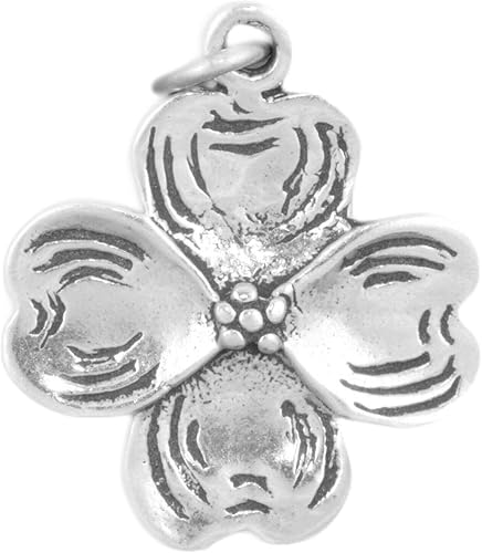 Charm de cornejo de plata esterlina con anillo dividido - Artículo #556, Plata esterlina, No es una piedra preciosa