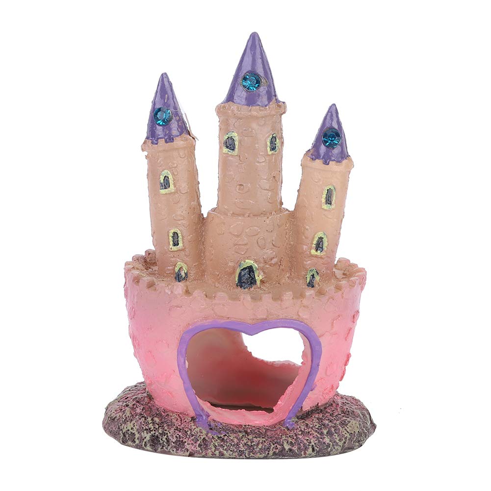 Pssopp Fantasy Castle Aquarium Ornament, Resin Fish Tank Decoration, Shelter Recreation Piece for Fish Bowls