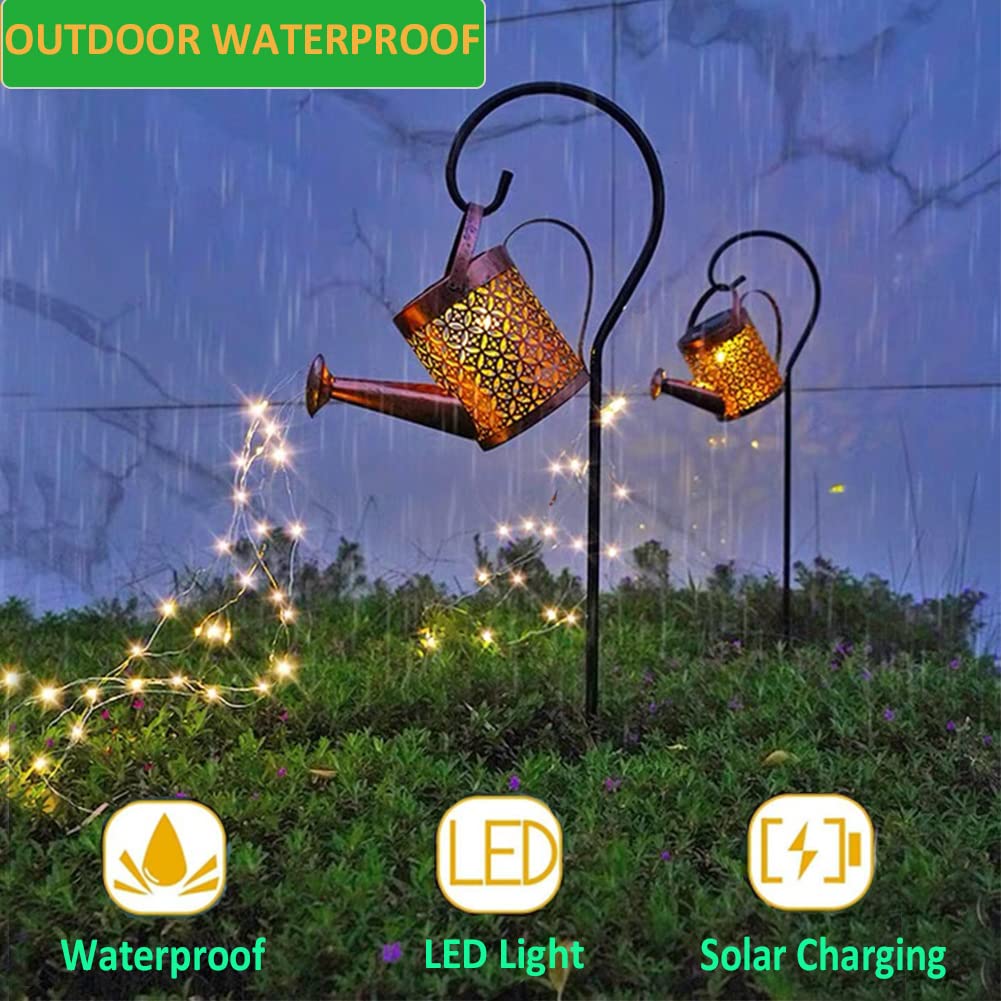 Arrosoir Guirlande Solaire Asslye Avec Papillons - IP65 Imperméable - 36 LED Pour Jardin, Allée, Décoration Extérieur