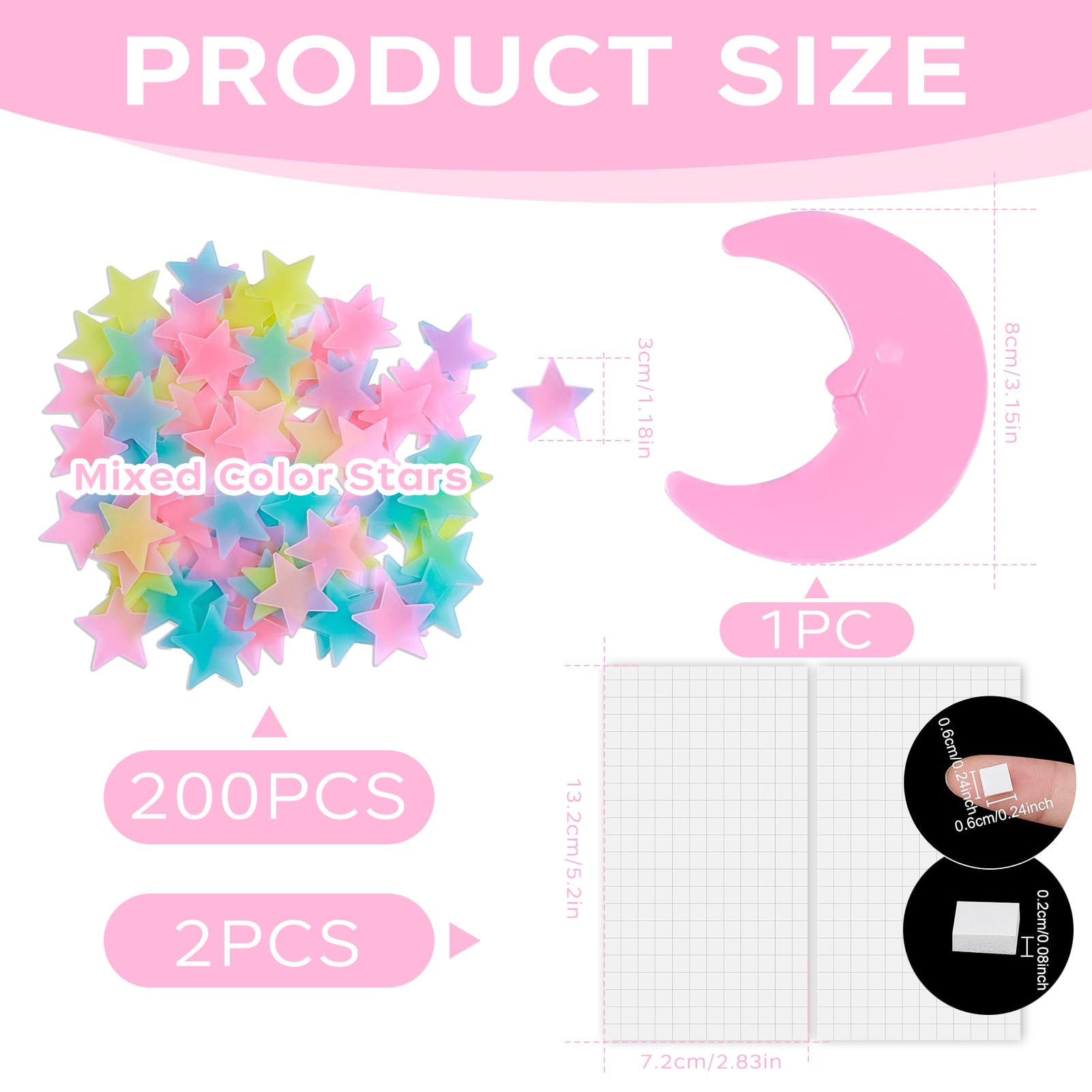 Domicubes 201PCS Glow in The Dark Stars - Image 2