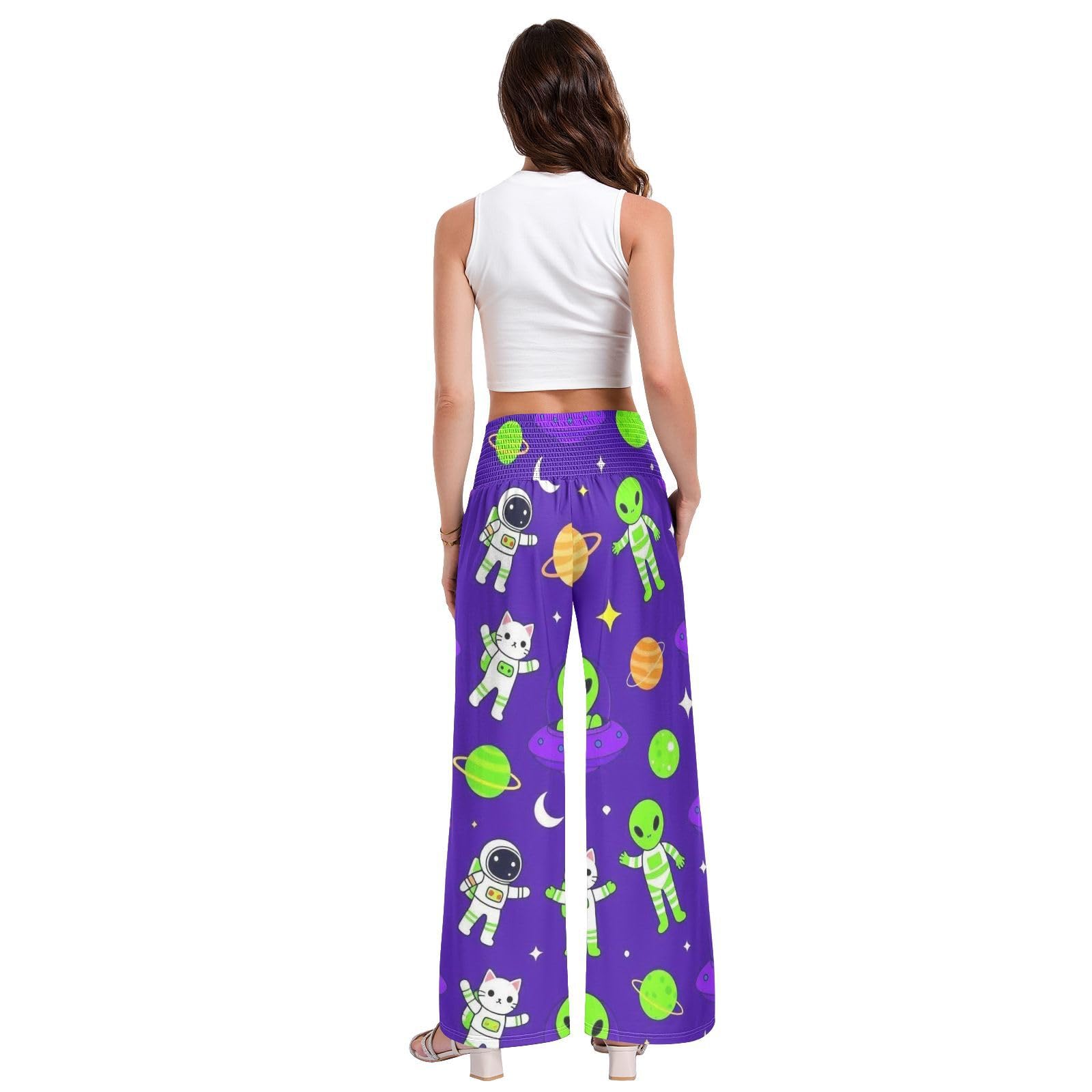 Alien Print Space - Pantalones de yoga ligeros para mujer