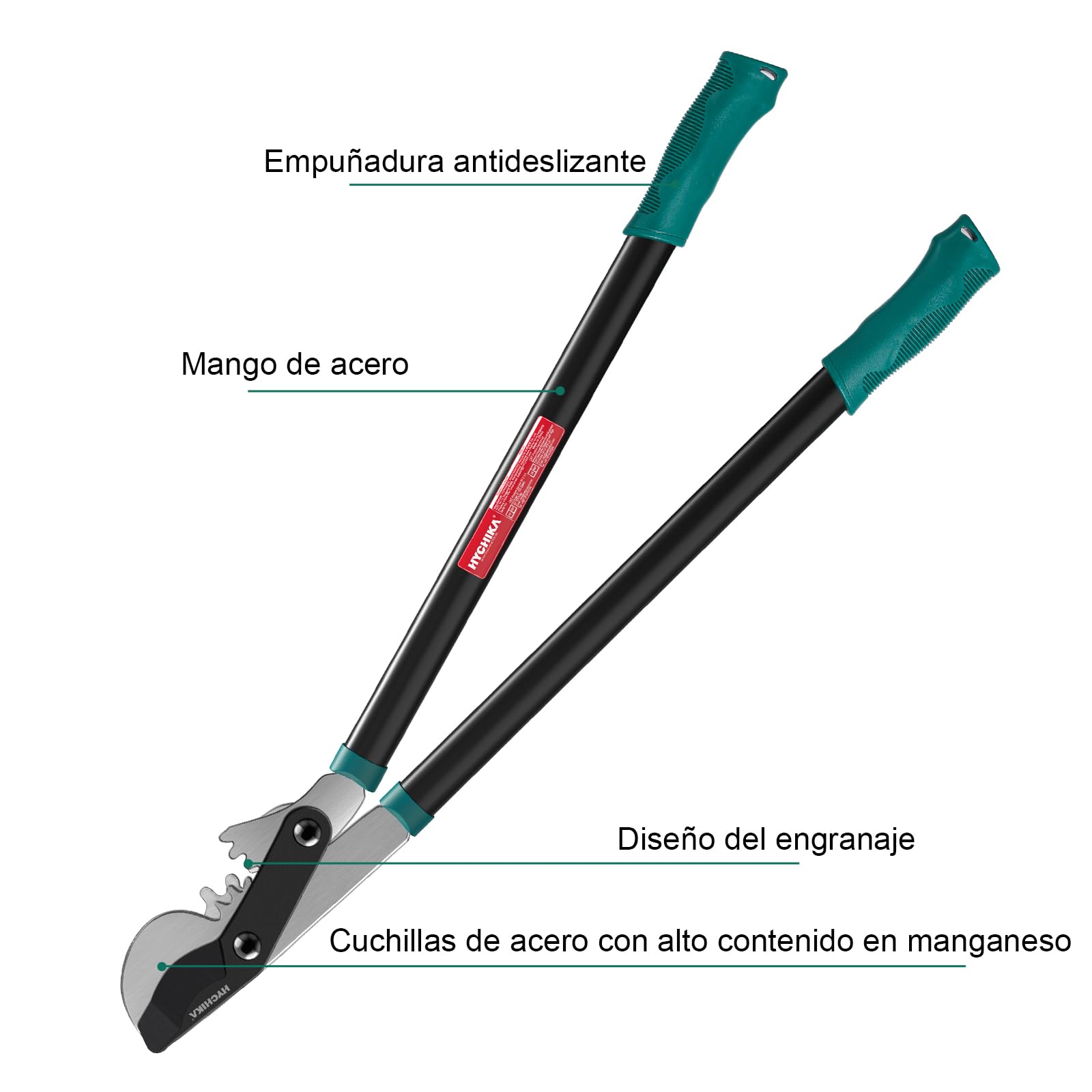 HYCHIKA Tijeras Podar 74CM, Tijeras de Podar de Mano, Podadora Cuts Ø50 mm max., Tijera de Ahorro de Trabajo con Cuchillas Afiladas, para Podar Ramas Secas y Húmedas