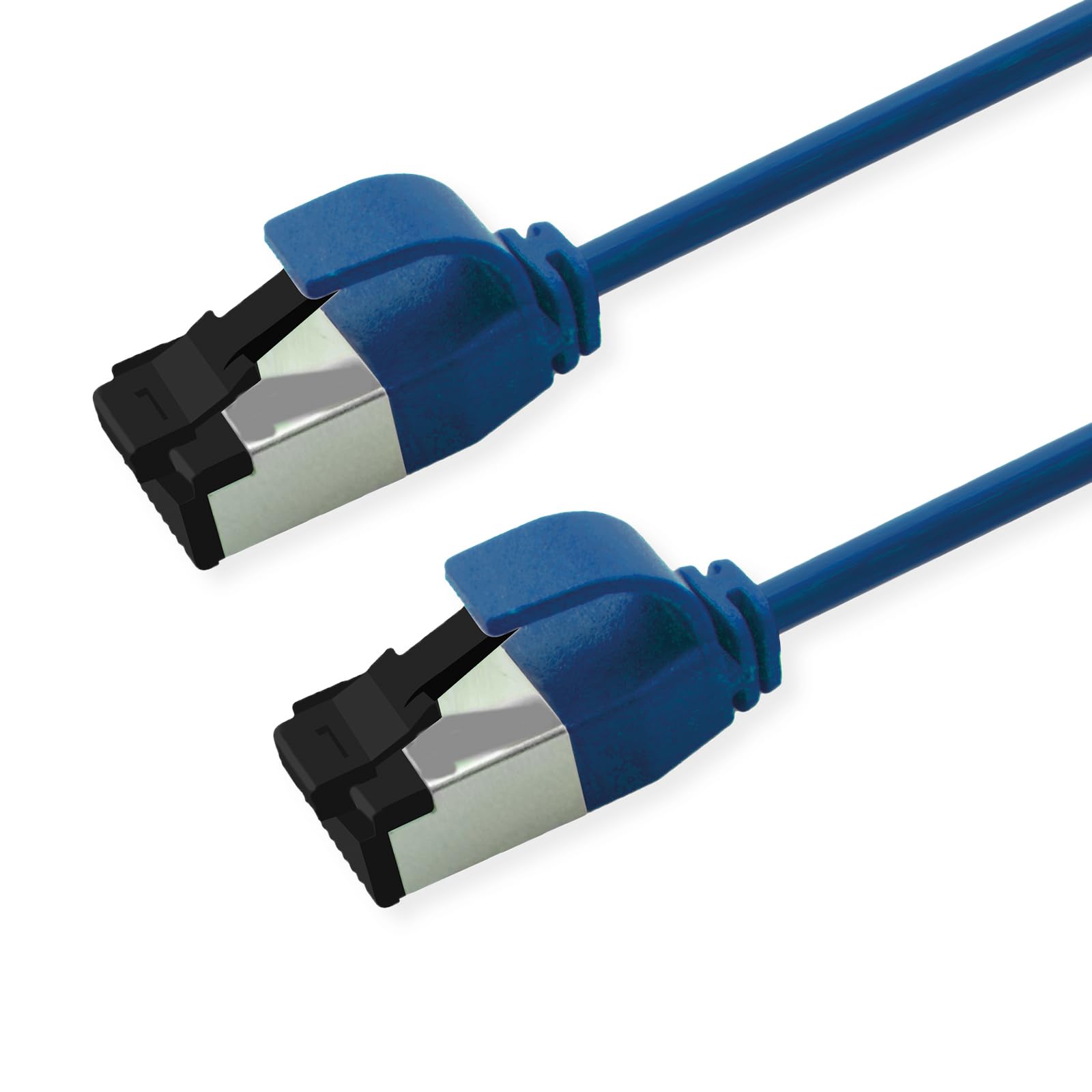 ROLINE S/FTP (PiMF) Patch Cable Cat.8 (Class I), Slim, LSOH, PoE, Blue, 0.3 m