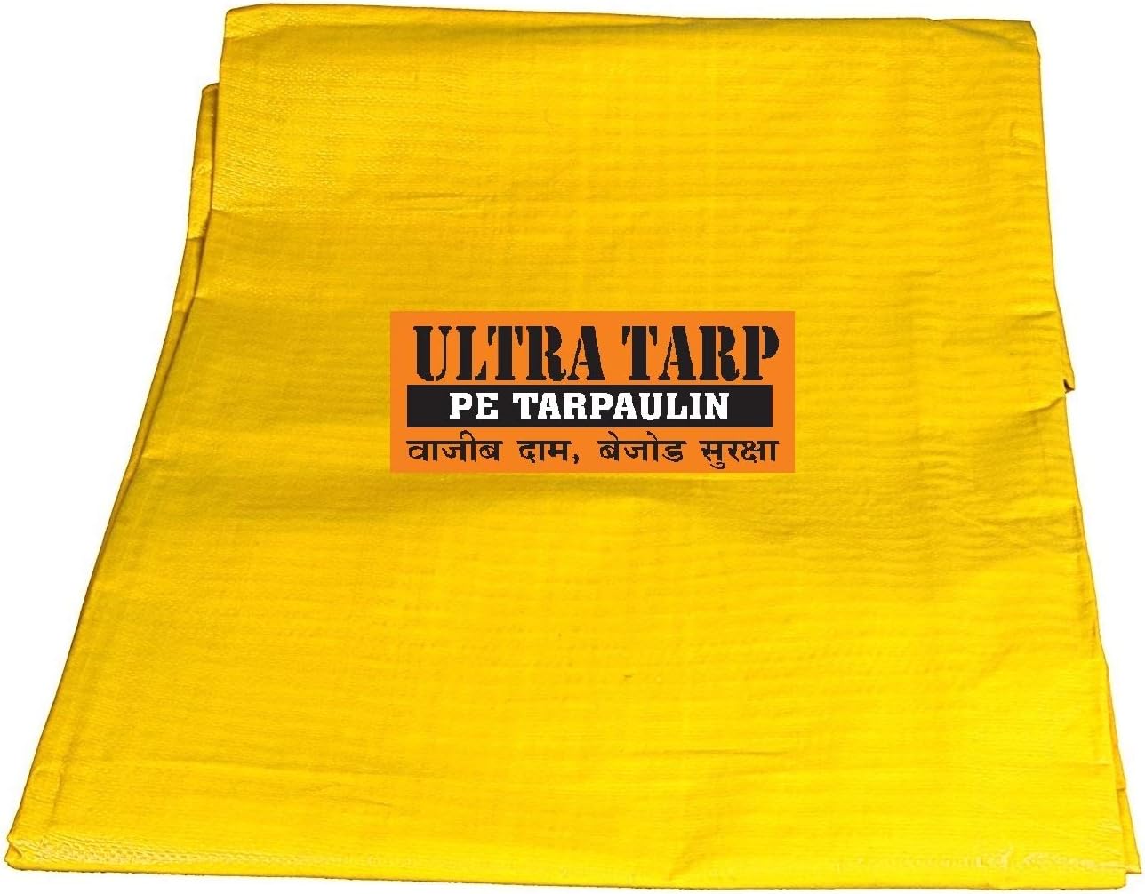 ULTRATARP Plastic P E Tarpaulin Virgin UV Treated 200 GSM Yellow (18 x 24 ft)
