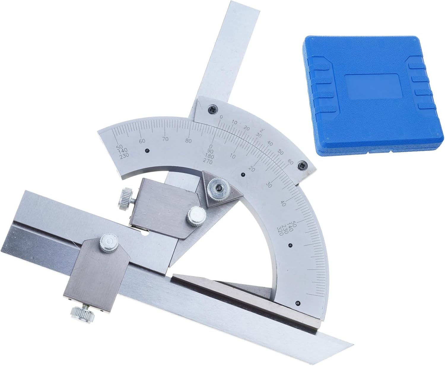 Metal Vernier Bevel Protractor 0-320° Angles Measure Rulers Measurement Instrument for Woodworking/Construction