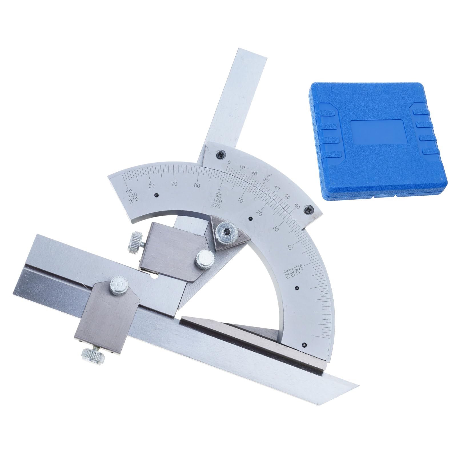 Vernier Bevel Protractor for Woodworking/Construction Metal 0-320° Angles Measuring Rulers Precisions Angles Finder Metal Protractor