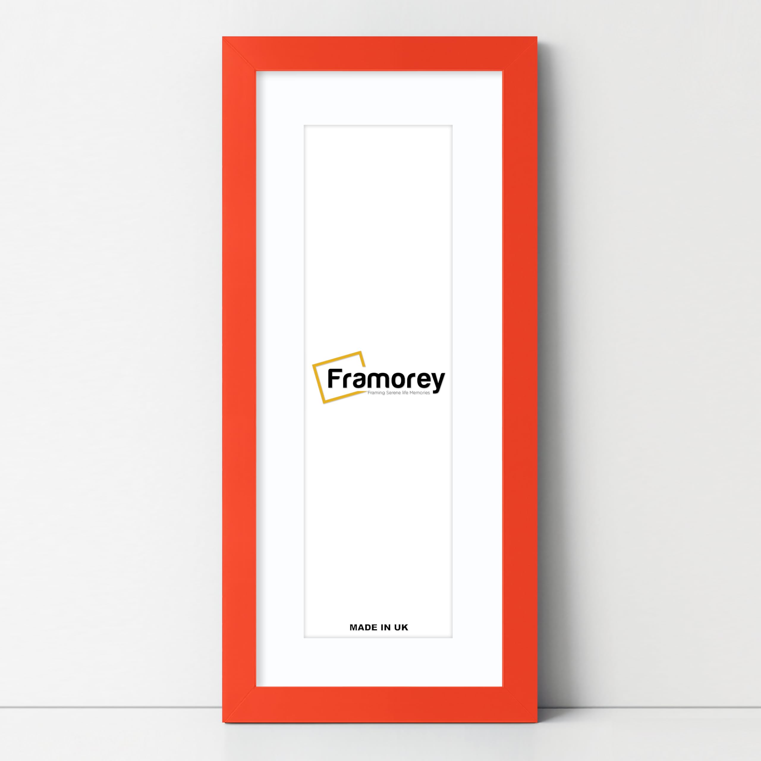 FRAMOREY Panoramic Style Red With White Mount Picture Frame, 24x12" Size, 20x8" Size White Mount, Handmade, Wall Art Hanging Frame