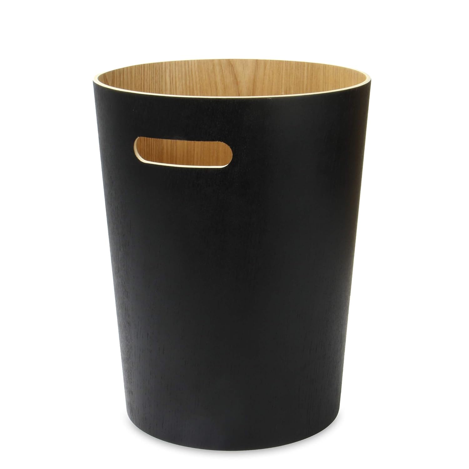 Wooden Waste Paper Bin Black Office & Bedroom Recycling Paper Bins