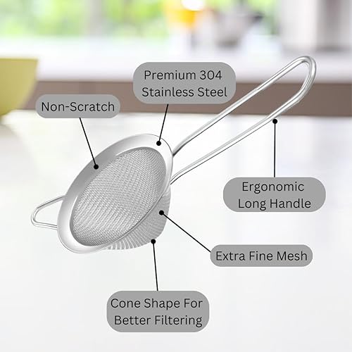 Miniatura 4 de Colador de cóctel - Colador de acero inoxidable con asa - Colador de bebidas para cócteles, ideal para bar en casa o bartenders profesionales