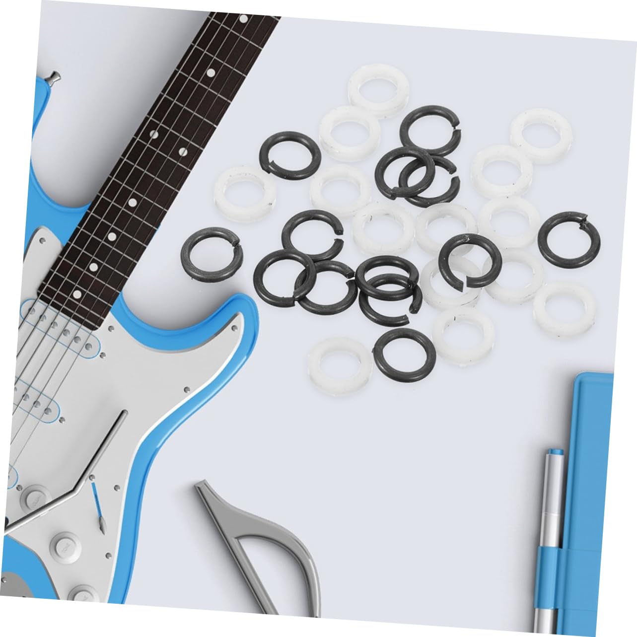 Toddmomy 48pcs Guitar Strap Lock Button Lock Pin Strap Locks Instrument Locks Strap Pad Guitar Part Accessories Guitar Strap Pads Strap Blocks for Bass Metal