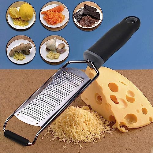 ISZW-Professional-Cheese-Graters-for-Kitchen-Stainless-Steel-Handheld-Metal-Lemon-Zester-Grater-With-Handle-For-Cheese-Chocolate-Spices-Kitchen-Gadgets-And-Tools-Soft-Grip-Handle-Black