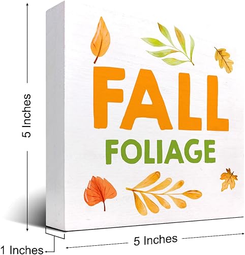 Miniatura 57 de Decoración de escritorio de otoño, Groovy Gobble Gobble Fall Thanksgiving Wood Block Sign Decoración de escritorio, caja de madera rústica de