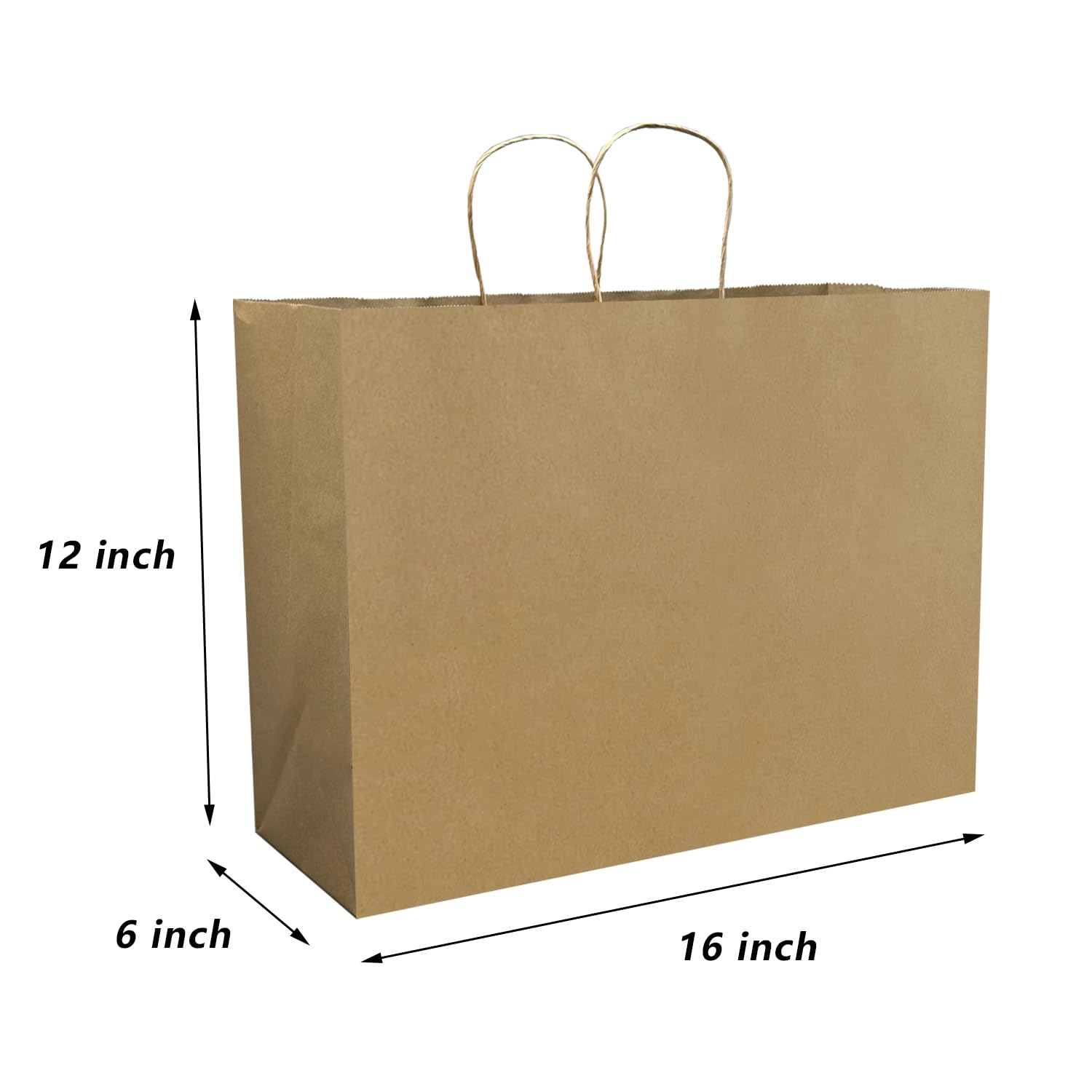 Condition photo showing New/Like New for facebag 100pcs brown paper bags with handles bulk, 16x6x12 inches,large-sized kraft paper shopping bags&gift bags for party favors,grocery shopping & retail,reusable & durable