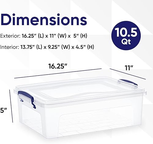 Miniatura 2 de Superio Cajas de almacenamiento transparentes con tapas, contenedores de plástico para organizar, cajas apilables, contenedores organizadores de