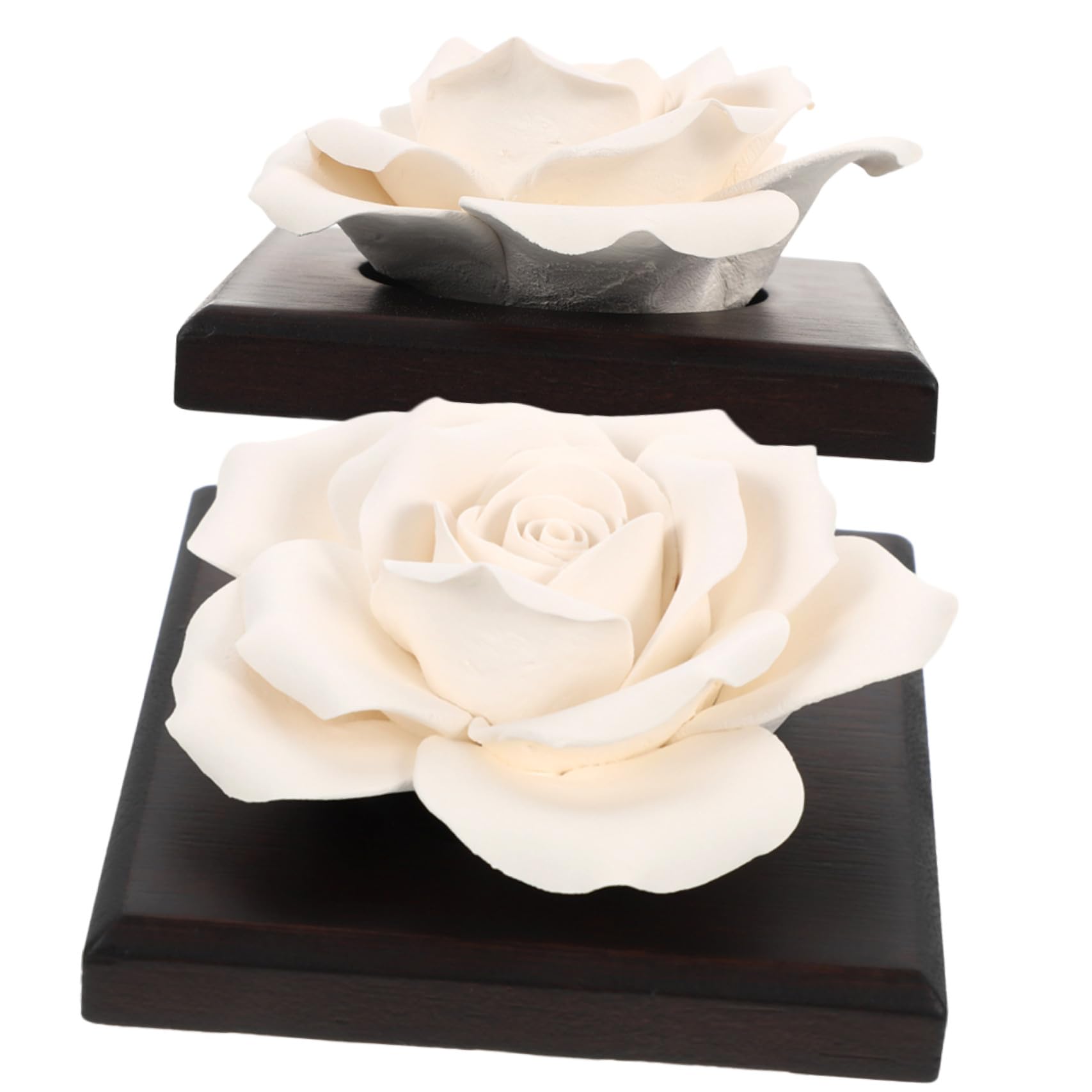 Diffuseur de Parfum Voiture en Céramique, Rose, Lot de 2, Surface Lisse, pour Voiture et Bureau, Décoration D'intérieur