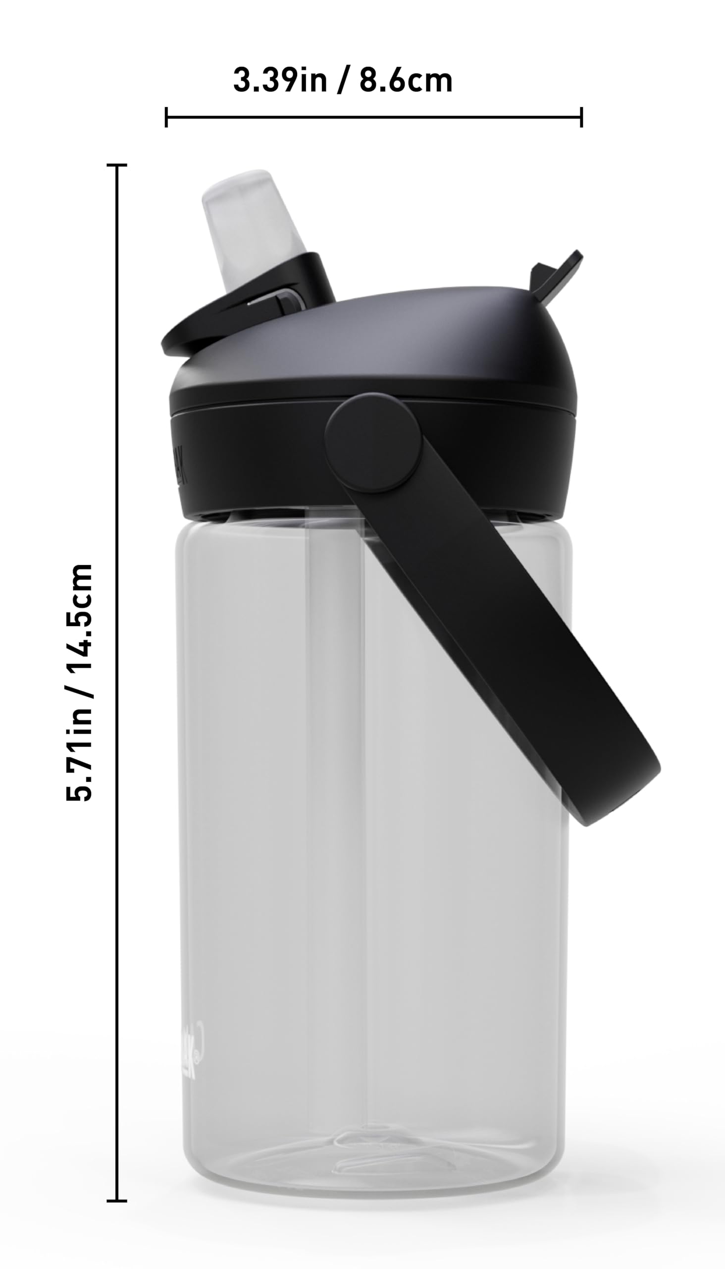 Camelbak THRIVE FLIP STRAW KIDS 415 ml - sport bottle - leak-proof - for little adventurers - easy drinking - durable - Clear, size: OS - Image 4