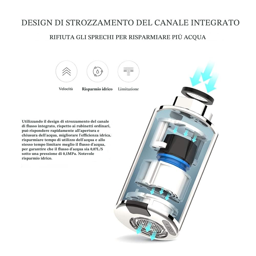 Miscelatore per lavello da cucina, rubinetto del bagno senza contatto con sensore automatico, adattatore sensore a infrarossi intelligente sensibile rubinetto miscelatore