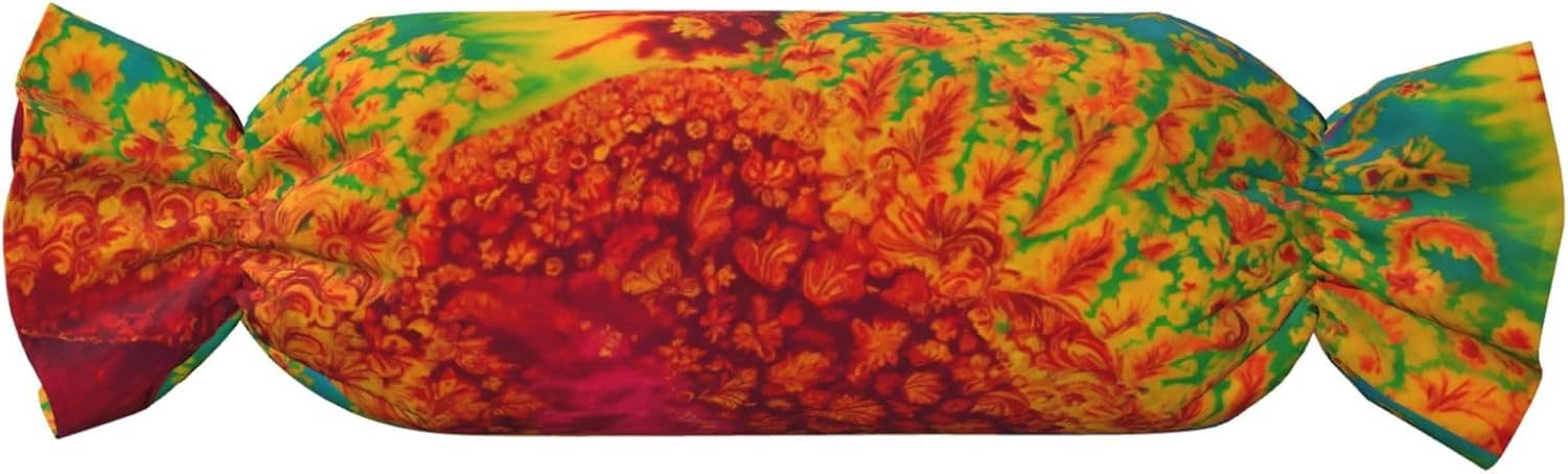 Tie Dye Hippies Print Candy Cylindrical Comfortable Pillow Throw Pillows Home Decor Easy Maintenance