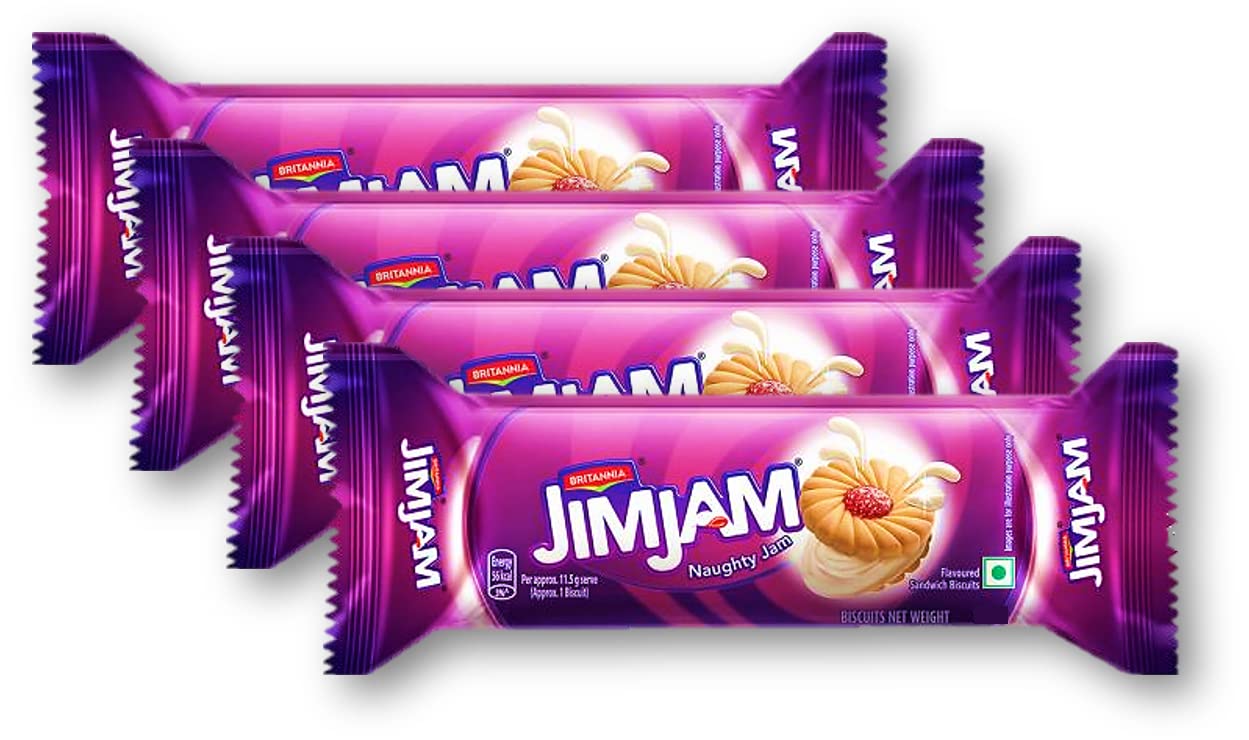Unique Britannia Jim Jam Biscuits 57g (Pack of 4) Unique