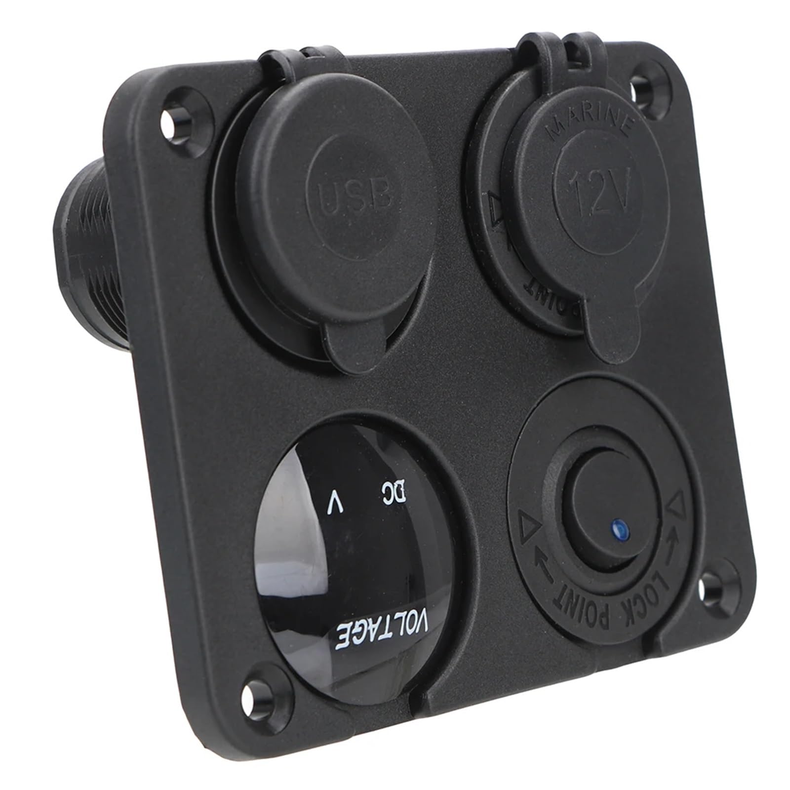 For, camper, camion, veicoli, interruttore 12V, accendisigari, caricabatterie for auto 4 in 1, pannello interruttori con doppio caricatore USB Auto Barca Camper(Rot)