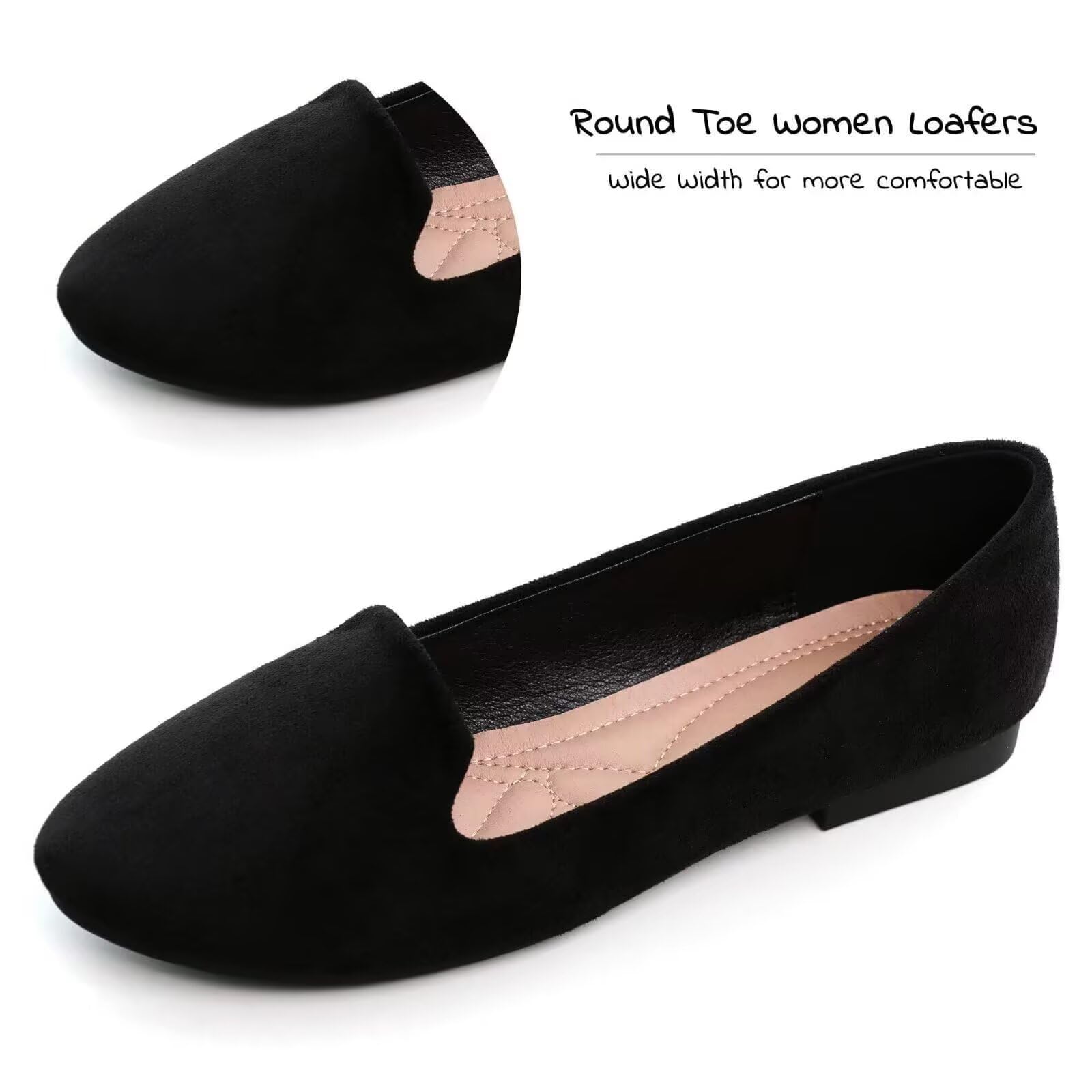 SAILING LU Women Round Toe Flats Comfortable Fashion Ballet Flat Shoes for Women Dressy Slip-ons Loafers