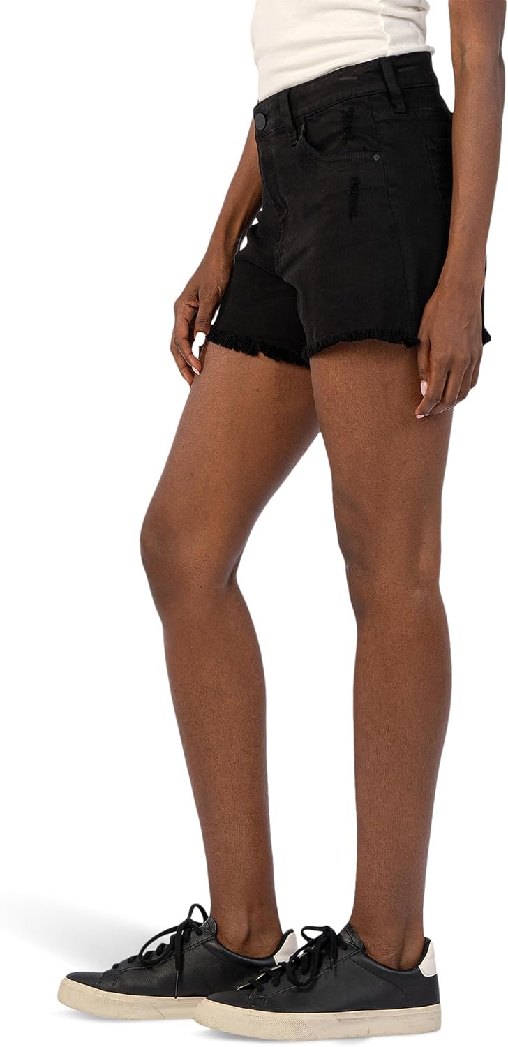 KUT from the Kloth Jane High-Rise Long Shorts w/Fray Hem