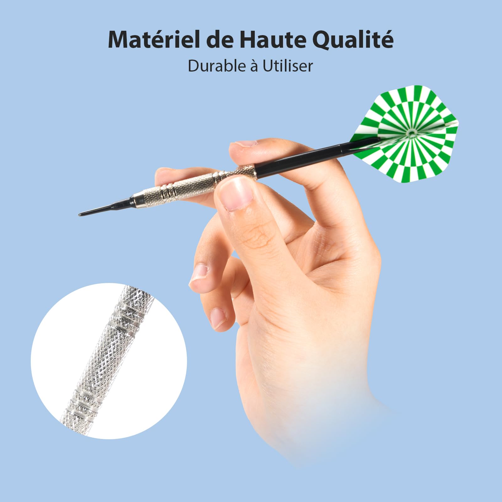 Elalove 12 Fléchettes à Pointe Plastique 14g avec 100 Embouts Remplacement et 24 Ailettes- Set Professionnel pour Cibles Électroniques - Darts Souples et Durables en Matériau Plastique