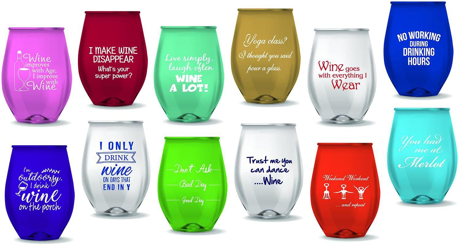 Pen Kit Mall PKM Stemless Wine Glasses Set of 12 Jordan Ubuy