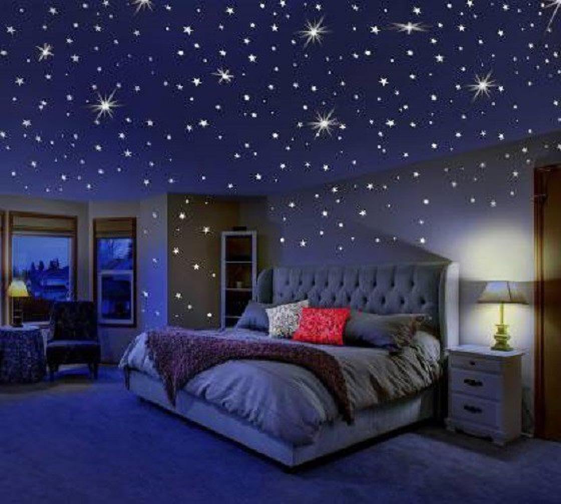 Ashamohar 3 cm Glow in The Dark Galaxy of Stars with Moon Radium Night Bedroom/Living Room Home Decor Wall (Pack of 4) Glow in The Dark Sticker (Pack of 4) (B0D4YMSM3K) Amazon Price History, Amazon Price Tracker