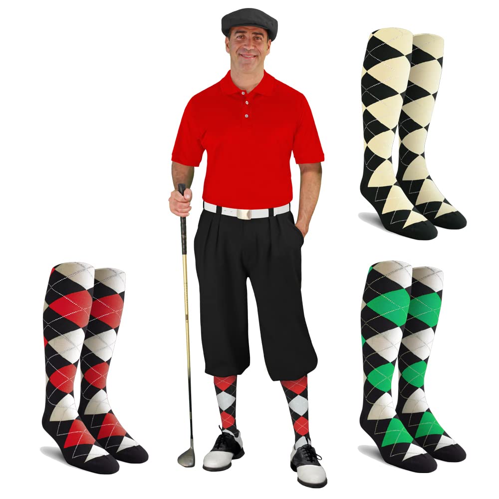 Golf Knickers Mens Albatross Golf Outfit - Golf Cap, 3 Argyle Socks