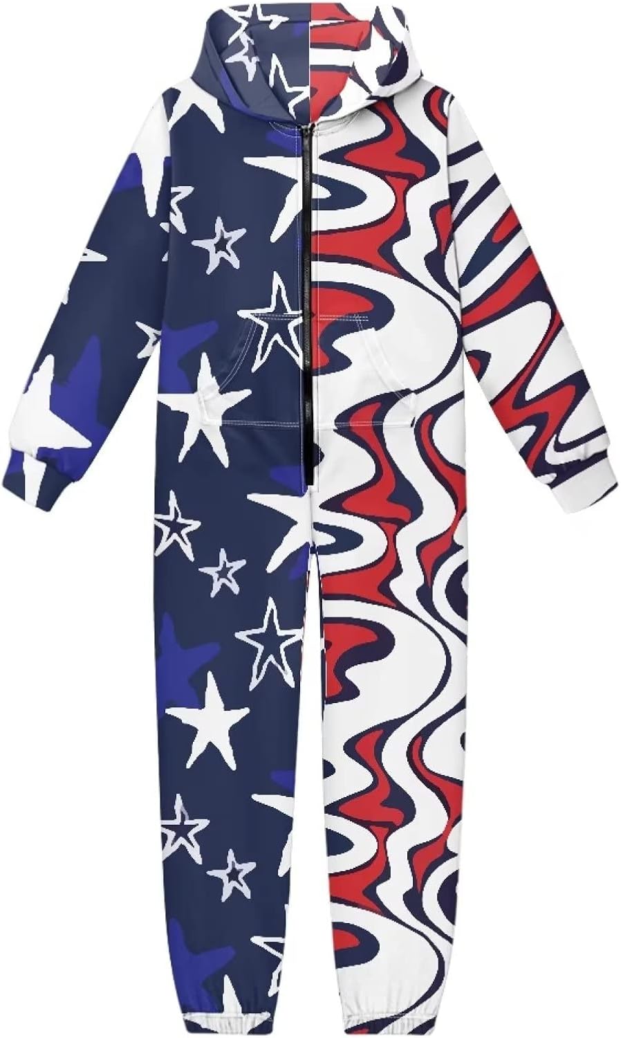 AFPANQZ Unisex Kids Hooded Jumpsuit Full Zipper Hooded Jumpsuit One Piece Onesie Long Sleeves Jumpsuit Tracksuit